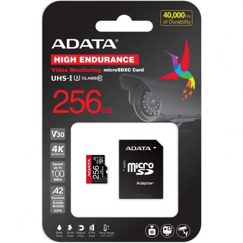 Card de Memorie MicroSD ADATA 256GB, Adaptor SD, Class 10