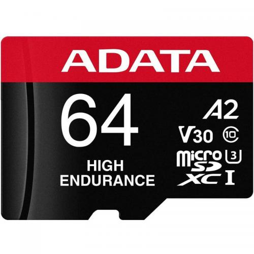 Memory Card MicroSDXC A-Data High Endurance, 64GB, Clasa 10, UHS-I + Adaptor SD