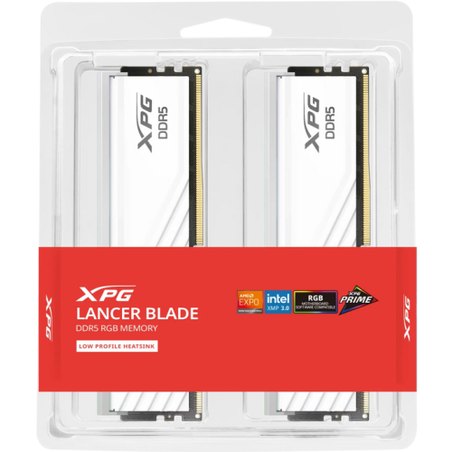 Kit Memorie XPG by A-Data Lancer Blade RGB White Intel XMP 3.0/​AMD EXPO 32GB, DDR5-6000 MHz, CL 30, Dual Channel