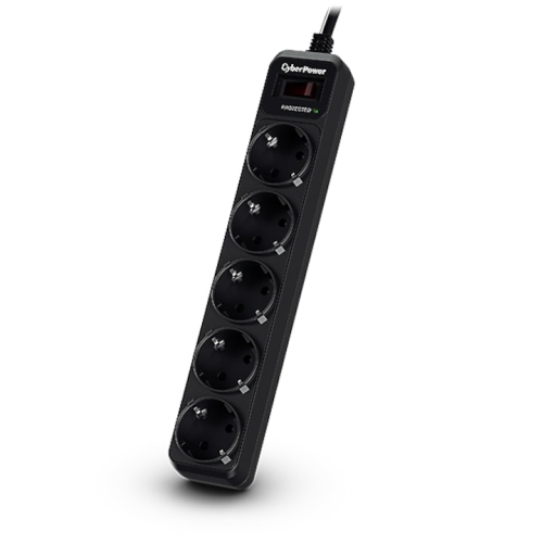 Prelungitor CyberPower, 5 x Schuko, 1.8 m, Black