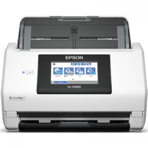 Scanner Epson DS-790WN, dimensiune A4, tip sheetfed, viteza scanare: 45ppm alb-negru si color, rezolutie optica 600x600dpi, ADF Single Pass 50 pagini, duplex, senzor CCD, Scan to Email, Scan to Email, Scan to FTP, Scan to Microsoft SharePoint®, Scan to We