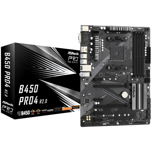 Placa de baza Asrock B450 Pro4 R2.0, AM4