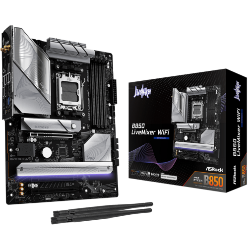 Placa de baza ASRocK B850 LiveMixer WiFi, AMD B850, Socket AM5, ATX
