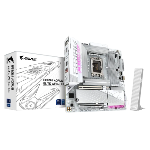 Placa de baza Gigabyte B860M AORUS ELITE WIFI6E ICE, Intel B860, Socket 1851, mATX