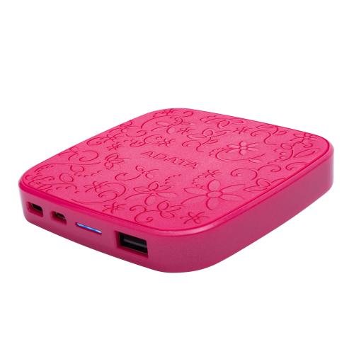 Baterie portabila ADATA T5000, 5000mAh, 1x USB, 1x USB-C, 1x Micro-USB, Pink