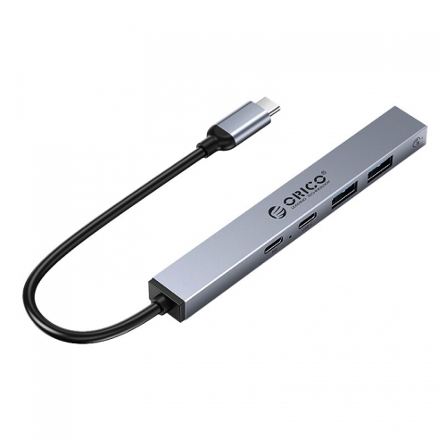 HUB USB Orico BC1-5CP, 2x USB 2.0, 2x USB-C, 0.15m, Gray