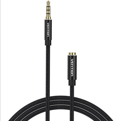 Cablu audio Vention, 3.5 mm jack male - 3.5 mm jack female, 1.5 m, Black