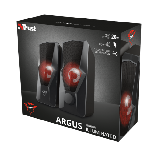 Boxe Trust GXT 610 Argus Red LED 2.0, Black