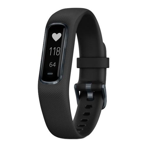 Bratara electronica fitness Garmin Vivosmart 4, Negru, Marime: Mica/ Medie, Material lentilă: Policarbonat, Material cadru: Aluminiu, Material bandă: Silicon, Ecran tactil, Tip afişaj: OLED, Rezistenta la apa, Durata de viata a bateriei pana la 7 zile, co