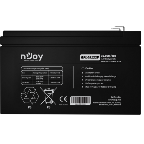 Acumulator UPS nJoy GPL09122F, 12V/32.00 W