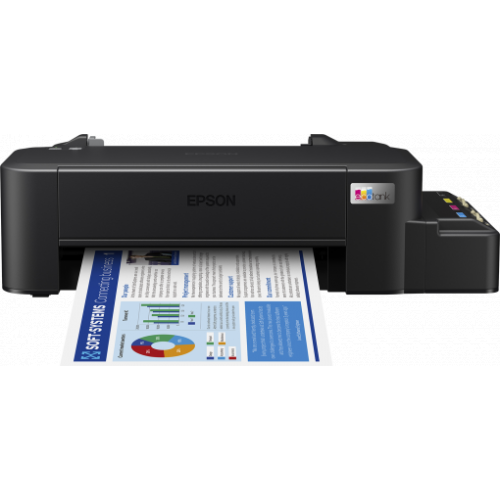 Imprimanta inkjet color CISS Epson L121, dimensiune A4, viteza max 9 ppm alb-negru, 4,8ppm color, rezolutie printer 720 x 720 DPI, alimentare hartie 50 coli, interfata: USB 2.0, consumabile: 4 x 70ml (Bk,C,Y,M) incluse, T6641, T6642, T6643, T6644 (70ml).