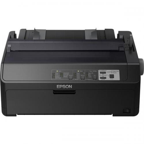 Imprimanta matriceala mono Epson LQ-590IIN, dimensiune A4, numar ace: 24, viteza 10cpi, memorie 128KB, interfata: Bidirectional parallel, USB 2.0, retea, consumabile: C13S015337, optional: suport role hartie C12C811141.