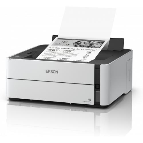 Imprimanta inkjet mono CISS Epson M1170, dimensiune A4, viteza max 39ppm, Duplex, rezolutie printer 1200x2400dpi, alimentare hartie 250 coli, interfata: USB, Ethernet, WiFi, Wi-Fi Direct, consumabile: C13T01L14A, C13T03P14A, C13T04D100, cerneala 11k pagin