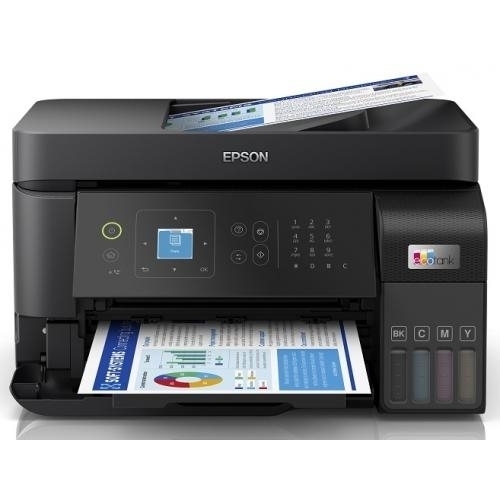 Multifunctional inkjet color CISS Epson L5590, (Print, Copy, Scan, Fax) dimensiune A4, 4 culori, viteza max  15ppm alb-negru, 8ppm color, rezolutie 1200x2400dpi, alimentare hartie 100 coli + 30 coli ADF,  Scanner CIS, 5ipm, Fax: 33.6kbps / Approx. 3 sec/p