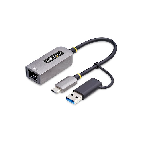Placa de retea Startech C21GA-USB-ETHERNET, RJ45, USB-A/USB-C, Gray