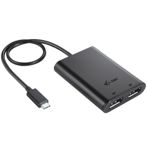 Adaptor I-TEC C31DUAL4K60DP, USB-C male - 2 x DisplayPort female, Black