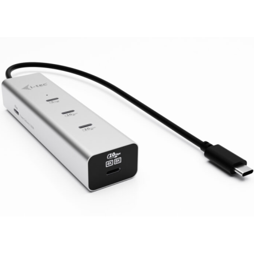 Hub USB I-TEC C31HUBMETAL8KPDPRO, 4 x USB-C, Black