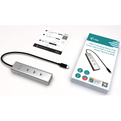 Hub USB I-TEC C31HUBMETAL8KPDPRO, 4 x USB-C, Black