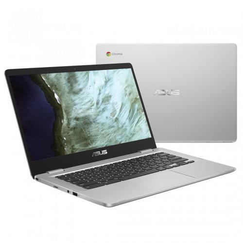 Laptop Asus ChromeBook C423NA-EC0642, Intel Celeron Dual Core N3350, 14inch Touch, RAM 4GB, eMMC 64GB, Intel HD Graphics 500, Chrome OS, Silver