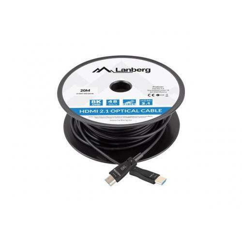 Cablu Lanberg CA-HDMI-30FB-0200-BK, HDMI - HDMI, 20m, Black