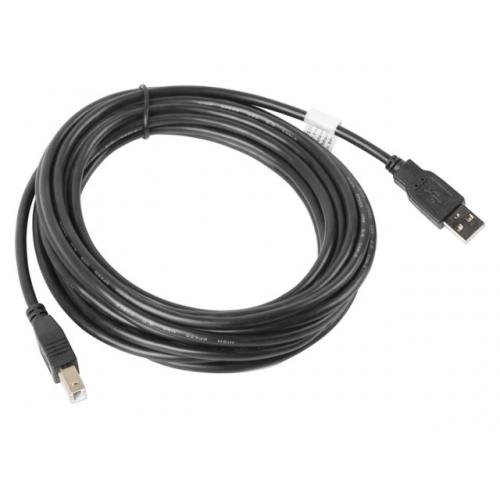 Cablu Lanberg CA-USBA-10CC-0050-BK, USB - USB-B, 5m, Black