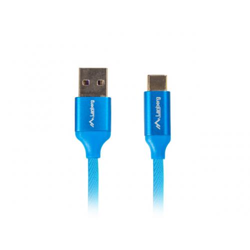 Cablu de date Lanberg CA-USBO-22CU-0005-BL, USB 2.0 - USB-C, 0.5m, Blue