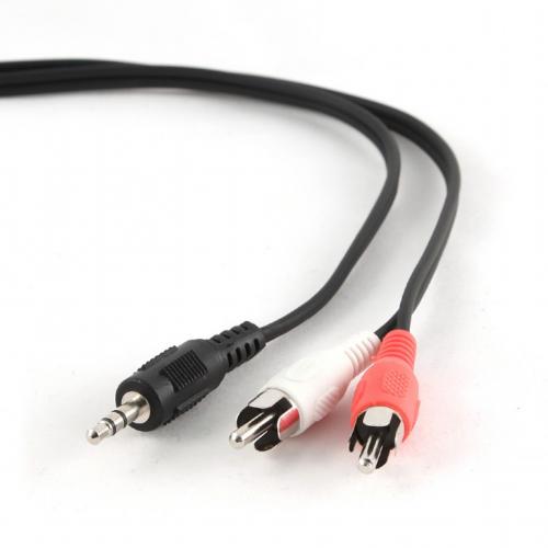 Cablu audio Gembird, 1x 3.5mm M Jack -  2x RCA M, 0.2m, Black