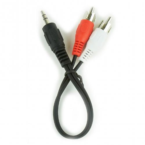 Cablu audio Gembird, 1x 3.5mm M Jack -  2x RCA M, 0.2m, Black