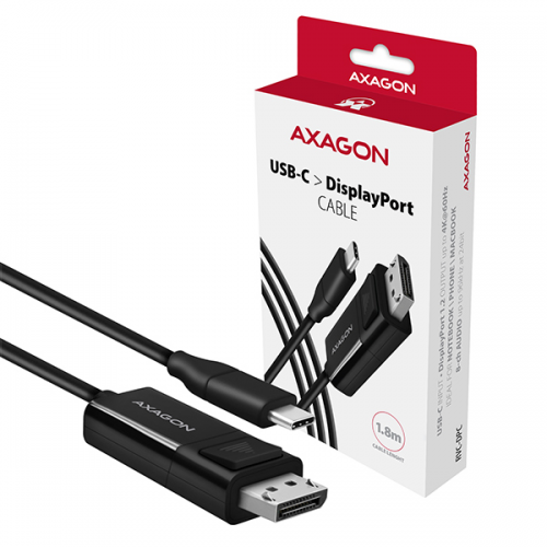 Cablu Axagon USB-C - DisplayPort, 1.8m, Black