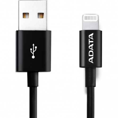 Cablu de date A-Data AMFIPL-1M-CBK, USB - Lightning, 1m, Black