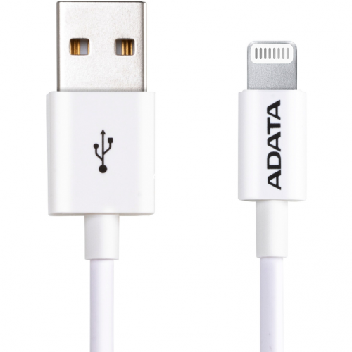 Cablu de date A-Data AMFIPL-1M-CWH, USB - Lightning, 1m, White