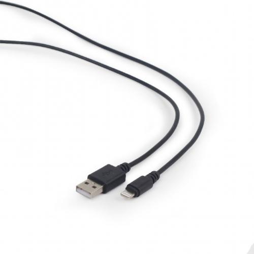 Cablu de date Gembird CC-USB2-AMLM-1M, USB - Lightning, 1m, Black