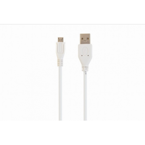 Cablu de date Gembird CCP-mUSB2-AMBM-W-1M, USB 2.0 - micro USB, 1m, White