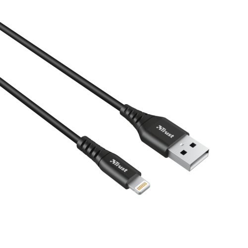 Cablu alimentare Trust Ndura, USB to Lightning, 1m, negru