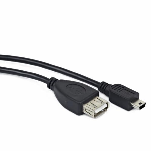 Cablu transfer Gembird A-OTG-AFBM-002, USB MINI BM, 15 cm, negru