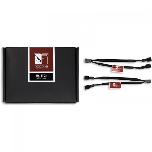 Cablu Noctua, 3-pin - 2x 3-pin, 0.115m, Black