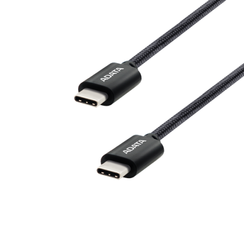 Cablu de date A-Data CACC-100PN-BK, USB-C male - USB-C male, 1 m, Black
