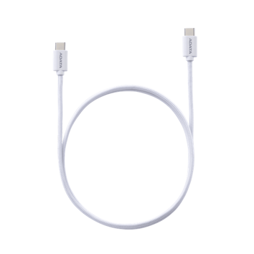 Cablu de date A-Data CACC-100PN-WH, USB-C male - USB-C male, 1 m, White