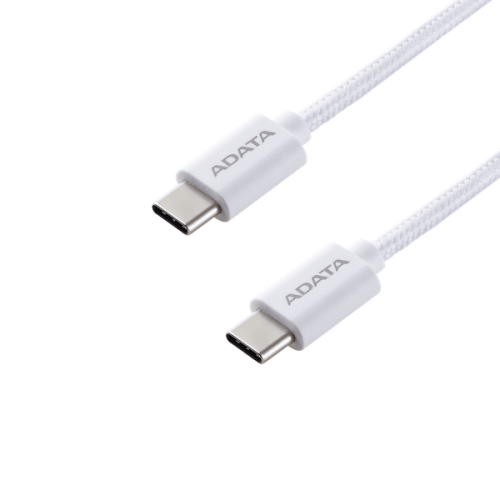 Cablu de date A-Data CACC-100PN-WH, USB-C male - USB-C male, 1 m, White