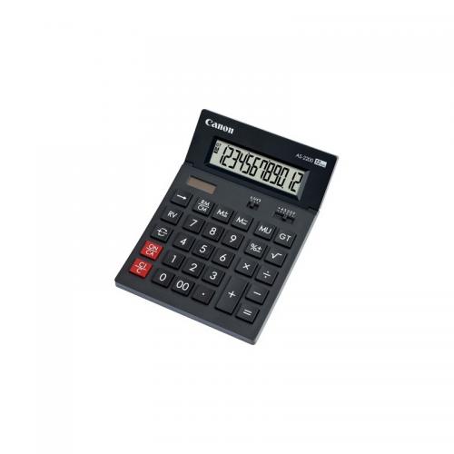 Calculator birou Canon AS2200, 12 digiti, display LCD, alimentare solara si baterie.