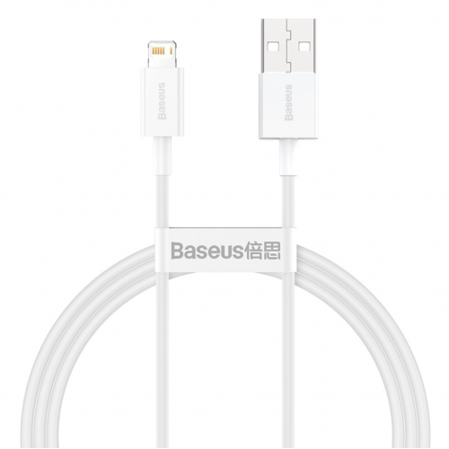Cablu de date Baseus Superior, Fast Charging, CALYS-B02, USB - Lightning, 1.5m, White