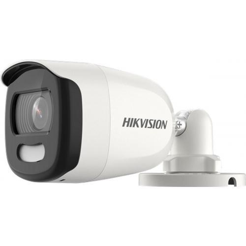 Camera supraveghere Hikvision Turbo HD DS-2CE10HFT-F28(2.8mm); 5MP, ColorVu - imagini color pe timp de noapte, senzor: 5 MP CMOS, rezolutie: 2560 (H) × 1944 (V) 5MP@20fps, iluminare: 0.0005 Lux @ (F1.0, AGC ON), 0 Lux cu lumina alba, lentila fixa: 2.8mm, 