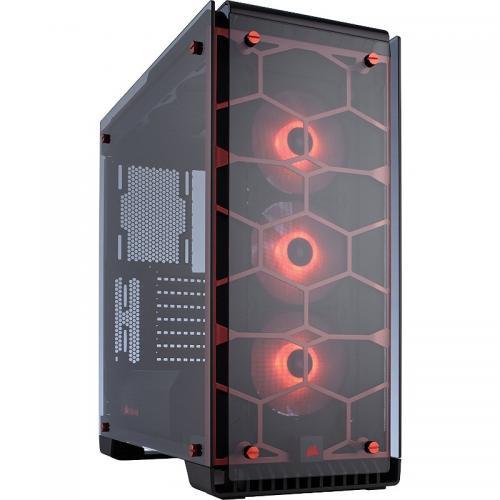 Carcasa Corsair Crystal Series 570X Red RGB, fara sursa