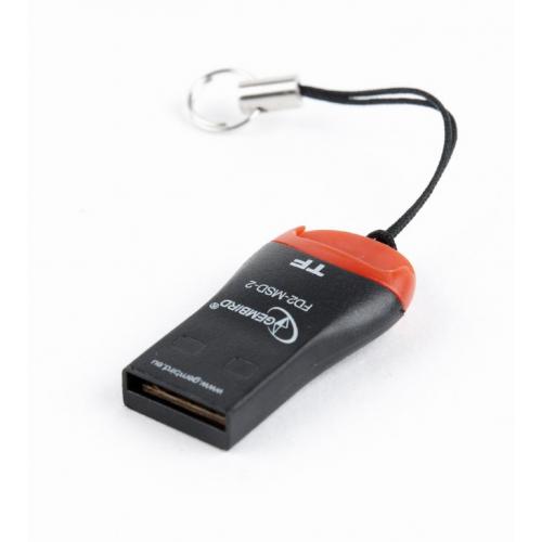 Card Reader Gembird FD2-MSD-3, MicroSD, Black-Orange