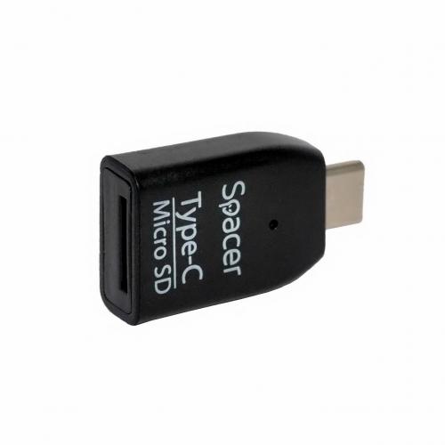 Card reader Spacer SPCR-307, MicroSD, USB-C, BLack