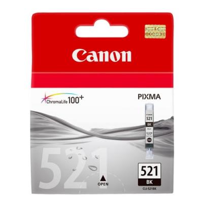 Cartus cerneala Canon CLI-521BK, black, 9ml / 665 pagini, pentru Canon MX860, Pixma IP3600, Pixma IP4600, Pixma IP4700, Pixma MP540, Pixma MP550, Pixma MP560, Pixma MP620, Pixma MP630, Pixma MP640, Pixma MP980, Pixma MP990, Pixma MX870.