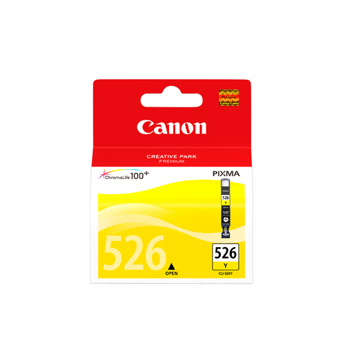 Cartus cerneala Canon CLI-526Y, yellow, pentru Canon Pixma IP4850, Pixma IP4950, Pixma IX6550, Pixma MG5150, Pixma MG5250, Pixma MG5350, Pixma MG6150, Pixma MG6250, Pixma MG8150, Pixma MG8250, Pixma MX715, Pixma MX885, Pixma MX895.