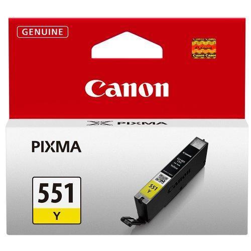 Cartus cerneala Canon CLI-551Y, yellow, capacitate 7ml, pentru Canon Pixma IP7250, Pixma IP8750, Pixma IX6850, Pixma MG5450, Pixma MG5550, Pixma MG6350, Pixma MG6450, Pixma MG7150, Pixma MX925.