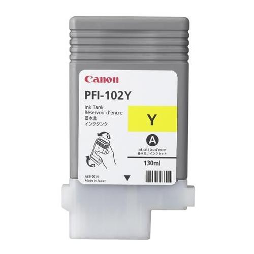 Cartus cerneala Canon PFI-102Y, yellow, capacitate 130ml, pentru Canon LP17, LP24, iPF500, iPF6X0, iPF7X0.