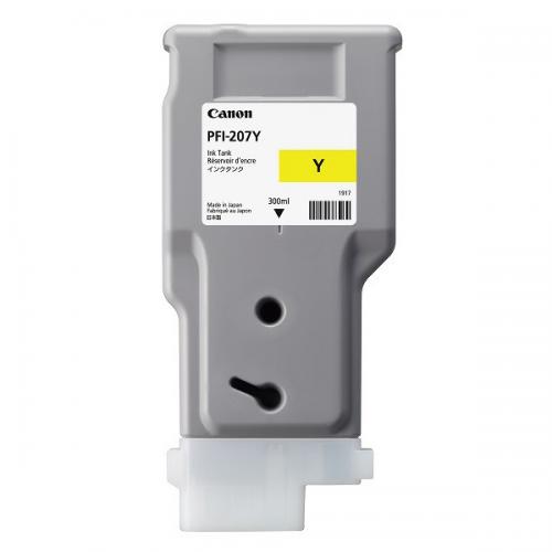 Cartus cerneala Canon PFI-207Y, yellow, capacitate 300ml, pentru Canon iPF680/685, iPF780/785